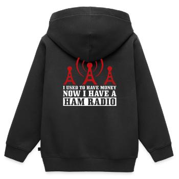 Amateurfunk-design Für Amateurfunk - Kids Premium Organic Zip-up Hoodie - black - Back - AI Model Kid Male (0cm)