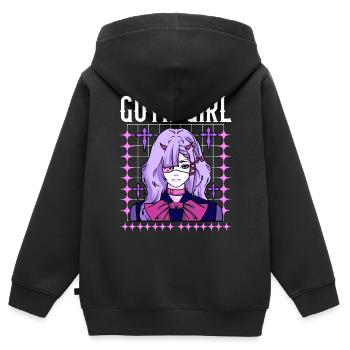 Goth Girl - Kids Premium Organic Zip-up Hoodie - black - Back - AI Model Kid Male (0cm)