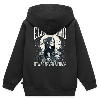 Drôle Emo Garçon Emo Fille - Sweat Premium à capuche zippé enfant bio - noir - Dos - AI Model Kid Male (0cm)