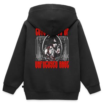Drôle de gothique gothique - Sweat Premium à capuche zippé enfant bio - noir - Dos - AI Model Kid Male (0cm)
