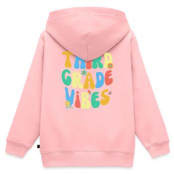 Zurück Zur Schule Dritte Klasse Vibes Bunt Groovy - Kinder Premium Organic Zip Hoodie - Rosa - Hinten - AI Model Kid Female (0cm)