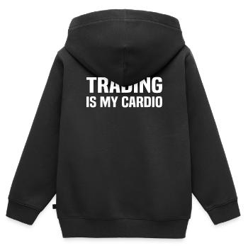 Stock Market Trading - Trading Is My Cardio - Kinder Premium Organic Zip Hoodie - Schwarz - Hinten - AI Model Kid Male (0cm)