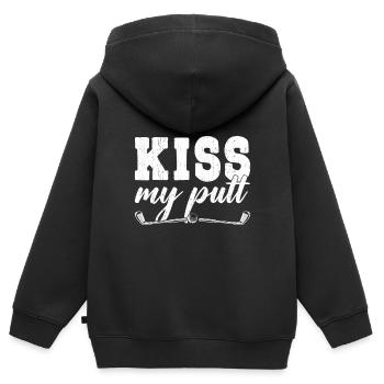 Kiss My Putt Golf Sport Golfen Bester Golfer Aller - Kinder Premium Organic Zip Hoodie - Schwarz - Hinten - AI Model Kid Male (0cm)