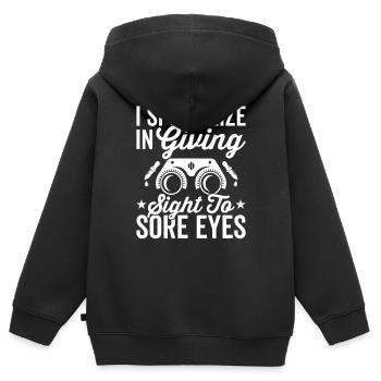 Ophtalmologiste Yeux de la vue aux yeux endoloris Optométriste - Sweat Premium à capuche zippé enfant bio - noir - Dos - AI Model Kid Male (0cm)