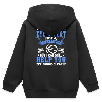 Ophtalmologiste Je suis ophtalmologiste - Sweat Premium à capuche zippé enfant bio - noir - Dos - AI Model Kid Male (0cm)