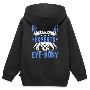 Ophtalmologiste Experts de l’ophtalmologiste optométriste - Sweat Premium à capuche zippé enfant bio - noir - Dos - AI Model Kid Male (0cm)