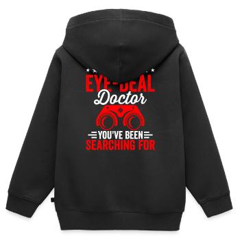Ophtalmologiste Ophtalmologiste Opticien Ophtalmologiste Ophtalmologie - Sweat Premium à capuche zippé enfant bio - noir - Dos - AI Model Kid Male (0cm)