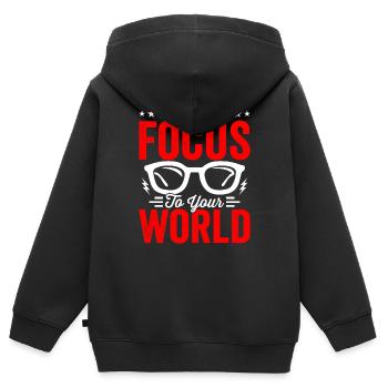 Ophtalmologiste Nous nous concentrons sur les opticiens - Sweat Premium à capuche zippé enfant bio - noir - Dos - AI Model Kid Male (0cm)