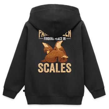 Frieden In Schuppen Finden Schuppentiere Liebhaber - Kinder Premium Organic Zip Hoodie - Schwarz - Hinten - AI Model Kid Male (0cm)