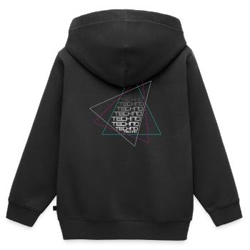 Techno - Kids Premium Organic Zip-up Hoodie - black - Back - AI Model Kid Male (0cm)