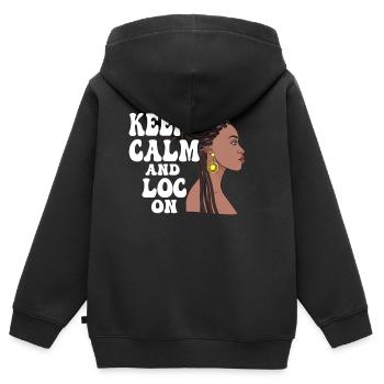 Hippie Dreadlocks Rasta - Kids Premium Organic Zip-up Hoodie - black - Back - AI Model Kid Male (0cm)