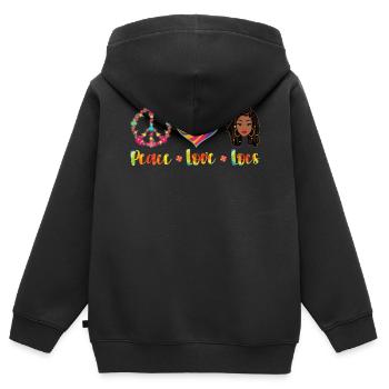 Hippie Dreadlocks Rasta - Kids Premium Organic Zip-up Hoodie - black - Back - AI Model Kid Male (0cm)