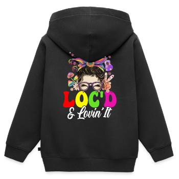 Hippie Dreadlocks Rasta - Kids Premium Organic Zip-up Hoodie - black - Back - AI Model Kid Male (0cm)