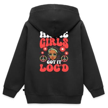 Dreadlocks - Kids Premium Organic Zip-up Hoodie - black - Back - AI Model Kid Male (0cm)