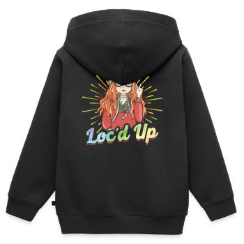 Hippie Dreadlocks Rasta - Sweat Premium à capuche zippé enfant bio - noir - Dos - AI Model Kid Male (0cm)