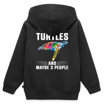 Sea Turtle Tortoise I Like Turtles - Kinder Premium Organic Zip Hoodie - Schwarz - Hinten - AI Model Kid Male (0cm)