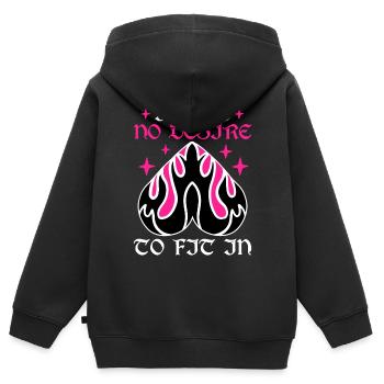 Drôle de gothique - Sweat Premium à capuche zippé enfant bio - noir - Dos - AI Model Kid Male (0cm)