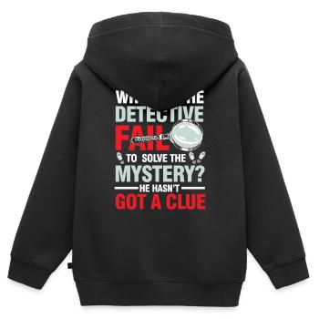 Detective Fail To Solve The Mystery - Kinder Premium Organic Zip Hoodie - Schwarz - Hinten - AI Model Kid Male (0cm)