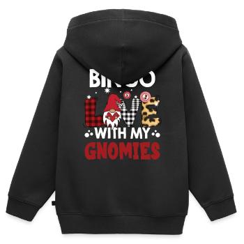 Bingo Liebe Mit Meinen Gnomies Buffalo Plaid Bingo - Kinder Premium Organic Zip Hoodie - Schwarz - Hinten - AI Model Kid Male (0cm)