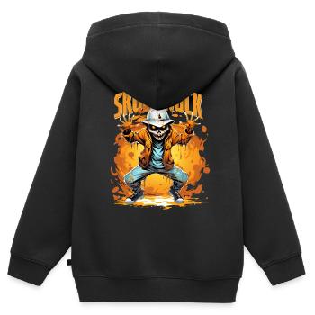 Halloween Skeleton Dabbing Hip Hop Skull Rock - Sweat Premium à capuche zippé enfant bio - noir - Dos - AI Model Kid Male (0cm)