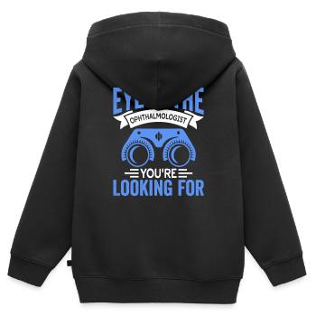 Eye’m Ophtalmologiste Opticien Ophtalmologie - Sweat Premium à capuche zippé enfant bio - noir - Dos - AI Model Kid Male (0cm)