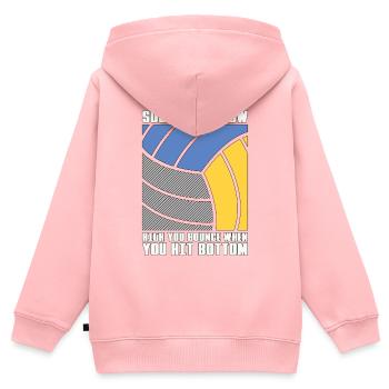 Beach Volleyball Success Is How High Beachball - Kinder Premium Organic Zip Hoodie - Rosa - Hinten - AI Model Kid Female (0cm)