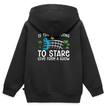 Beach Volleyball If They're Going To Beachball - Kinder Premium Organic Zip Hoodie - Schwarz - Hinten - AI Model Kid Male (0cm)
