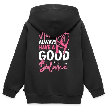 Air silk - Kids Premium Organic Zip-up Hoodie - black - Back - AI Model Kid Male (0cm)