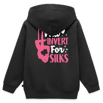Aerial Silk Aerialist - Kids Premium Organic Zip-up Hoodie - black - Back - AI Model Kid Male (0cm)