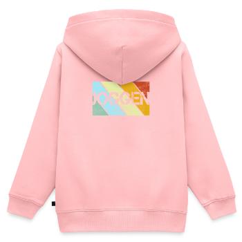Jogging Rétro - Sweat Premium à capuche zippé enfant bio - rose - Dos - AI Model Kid Female (0cm)