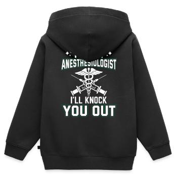 Anästhesiologie - Kinder Premium Organic Zip Hoodie - Schwarz - Hinten - AI Model Kid Male (0cm)