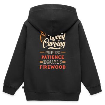 Wood Carving Minus Patience Equals Woodworking - Kinder Premium Organic Zip Hoodie - Schwarz - Hinten - AI Model Kid Male (0cm)