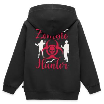 Zombie Hunter Halloween Zombie Jäger - Kinder Premium Organic Zip Hoodie - Schwarz - Hinten - AI Model Kid Male (0cm)