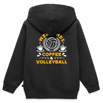 Beach Volleyball Weekends Coffee & Volleyball Set - Kinder Premium Organic Zip Hoodie - Schwarz - Hinten - AI Model Kid Male (0cm)