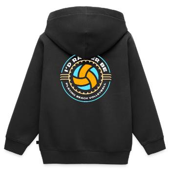 Beach Volleyball I'd Rather Be Playing Beachball - Kinder Premium Organic Zip Hoodie - Schwarz - Hinten - AI Model Kid Male (0cm)