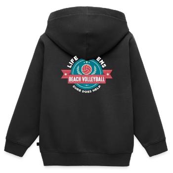 Beach Volleyball Life Happens Beach Volleyballer - Kinder Premium Organic Zip Hoodie - Schwarz - Hinten - AI Model Kid Male (0cm)