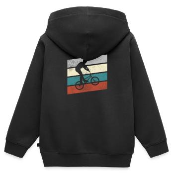 BMX Retro - Kinder Premium Organic Zip Hoodie - Schwarz - Hinten - AI Model Kid Male (0cm)