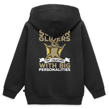 Planeurs de sucre Petites créatures Propriétaires de planeurs de sucre - Sweat Premium à capuche zippé enfant bio - noir - Dos - AI Model Kid Male (0cm)