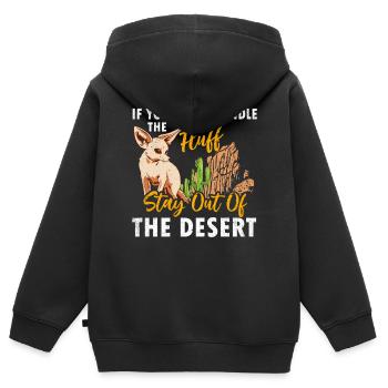 Les renards Fennec peuvent avec les animaux moelleux - Sweat Premium à capuche zippé enfant bio - noir - Dos - AI Model Kid Male (0cm)