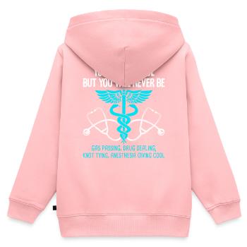 Anästhesist - Kinder Premium Organic Zip Hoodie - Rosa - Hinten - AI Model Kid Female (0cm)