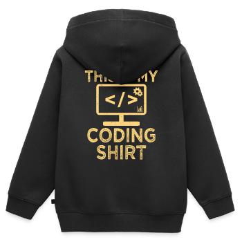 Web developer website development - Kids Premium Organic Zip-up Hoodie - black - Back - AI Model Kid Male (0cm)