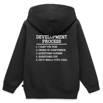 Développeur Web Développement de sites Web Programmeur informatique - Sweat Premium à capuche zippé enfant bio - noir - Dos - AI Model Kid Male (0cm)