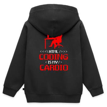 Développeur Web Développement de sites Web Programmeur informatique - Sweat Premium à capuche zippé enfant bio - noir - Dos - AI Model Kid Male (0cm)