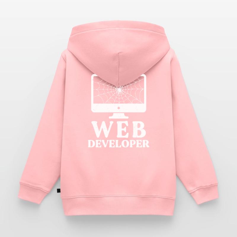 Web Developer Website Development IT Programmer Kids Premium Organic Zip-up Hoodie