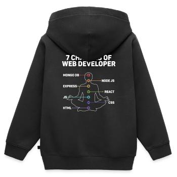 Développement de sites Web pour développeurs Web - Sweat Premium à capuche zippé enfant bio - noir - Dos - AI Model Kid Male (0cm)