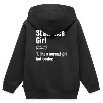 Statistik Mädchen Datenanalyse Job Statistiker - Kinder Premium Organic Zip Hoodie - Schwarz - Hinten - AI Model Kid Male (0cm)