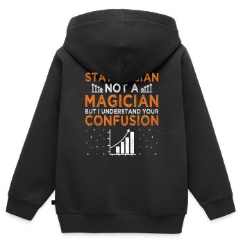 Statistik Datenanalyse Beruf Statistiker - Kinder Premium Organic Zip Hoodie - Schwarz - Hinten - AI Model Kid Male (0cm)