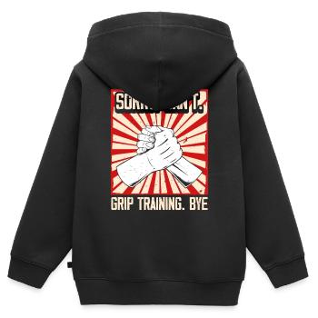 Armdrücken Armdrücker - Kinder Premium Organic Zip Hoodie - Schwarz - Hinten - AI Model Kid Male (0cm)