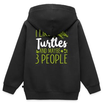 Sea Turtle Tortoise I Like Turtles - Kinder Premium Organic Zip Hoodie - Schwarz - Hinten - AI Model Kid Male (0cm)