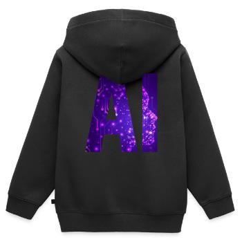 AI Artificial Intelligence - Kinder Premium Organic Zip Hoodie - Schwarz - Hinten - AI Model Kid Male (0cm)